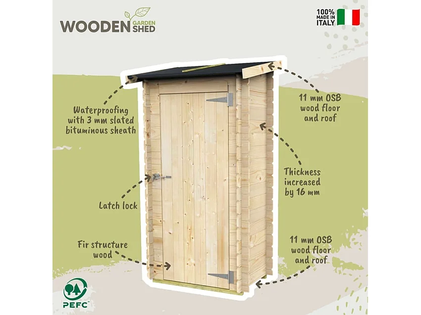 Holzhaus Bh16 Arturo 98x64 cm PSC pefc