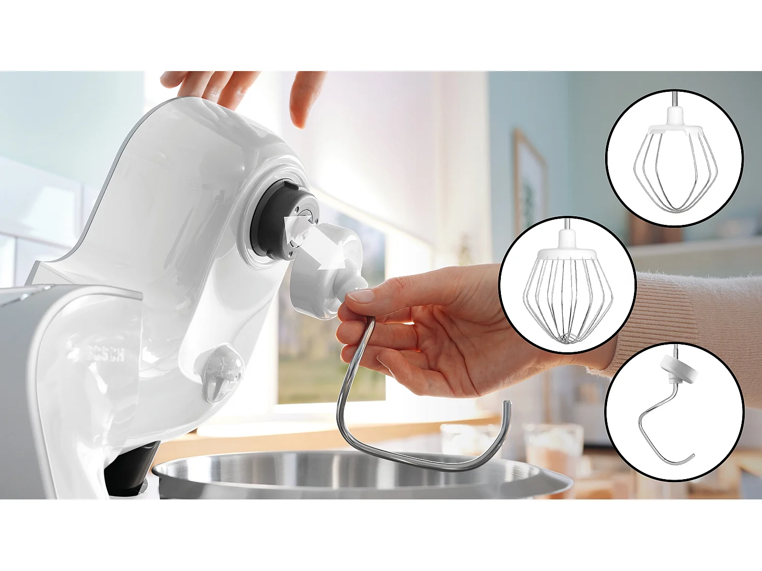 Bosch Série 4, Robot de cuisine, MUM 5, 1000 W, blanc, argent, MUM58200