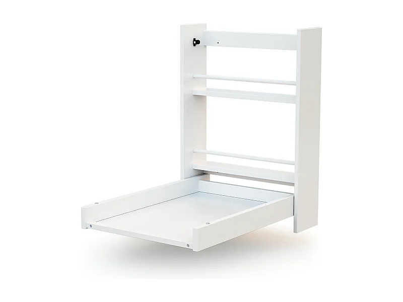 Fasciatoio pieghevole a parete/muro EAZY legno - Bianco - 78 x 56 x 78 cm