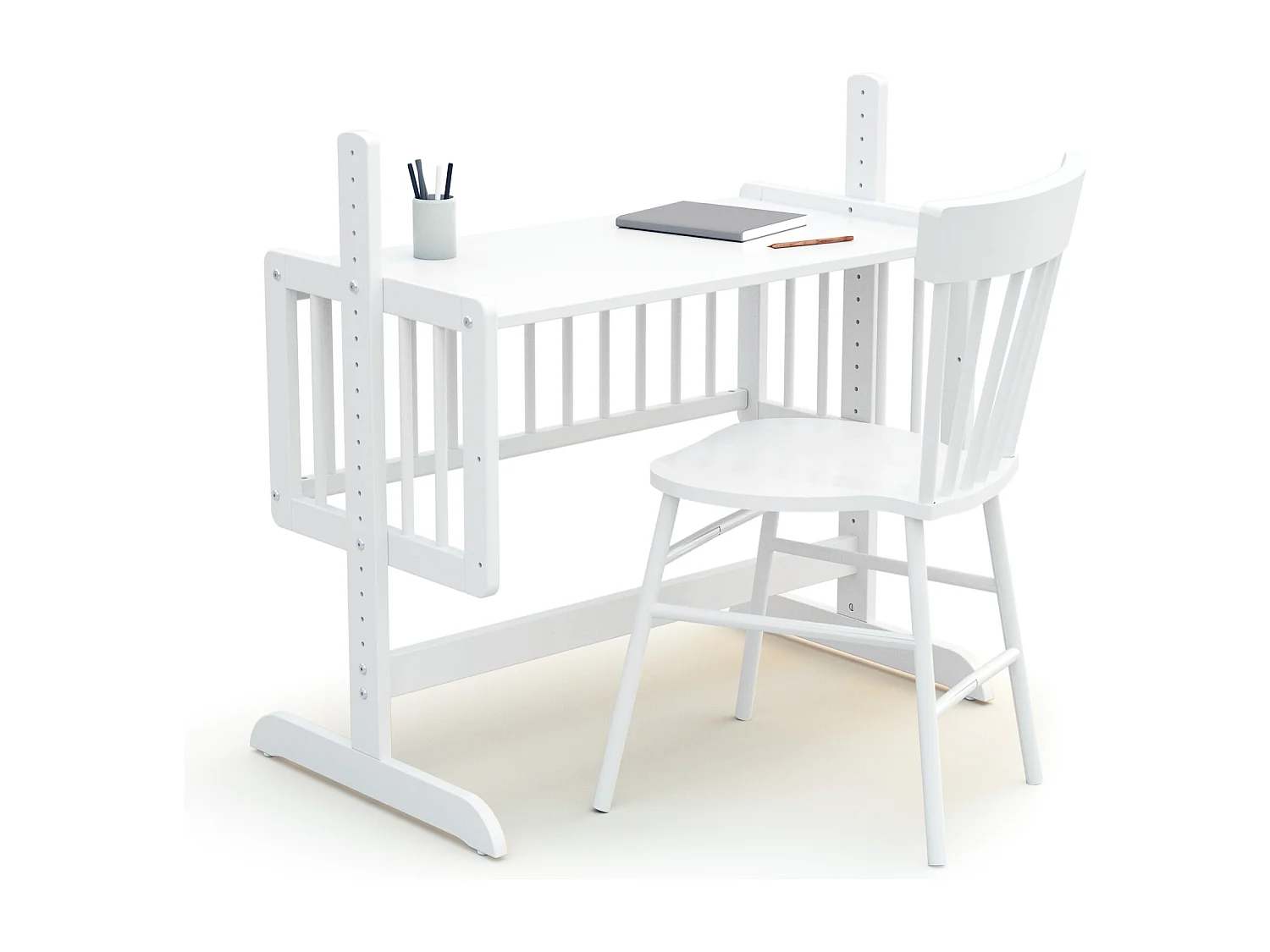 Umwandelbare Co-Sleeping-Wiege ESSENTIEL Holz Weiß 40 x 80