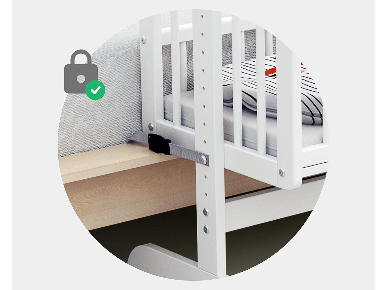 Umwandelbare Co-Sleeping-Wiege ESSENTIEL Holz Weiß 40 x 80