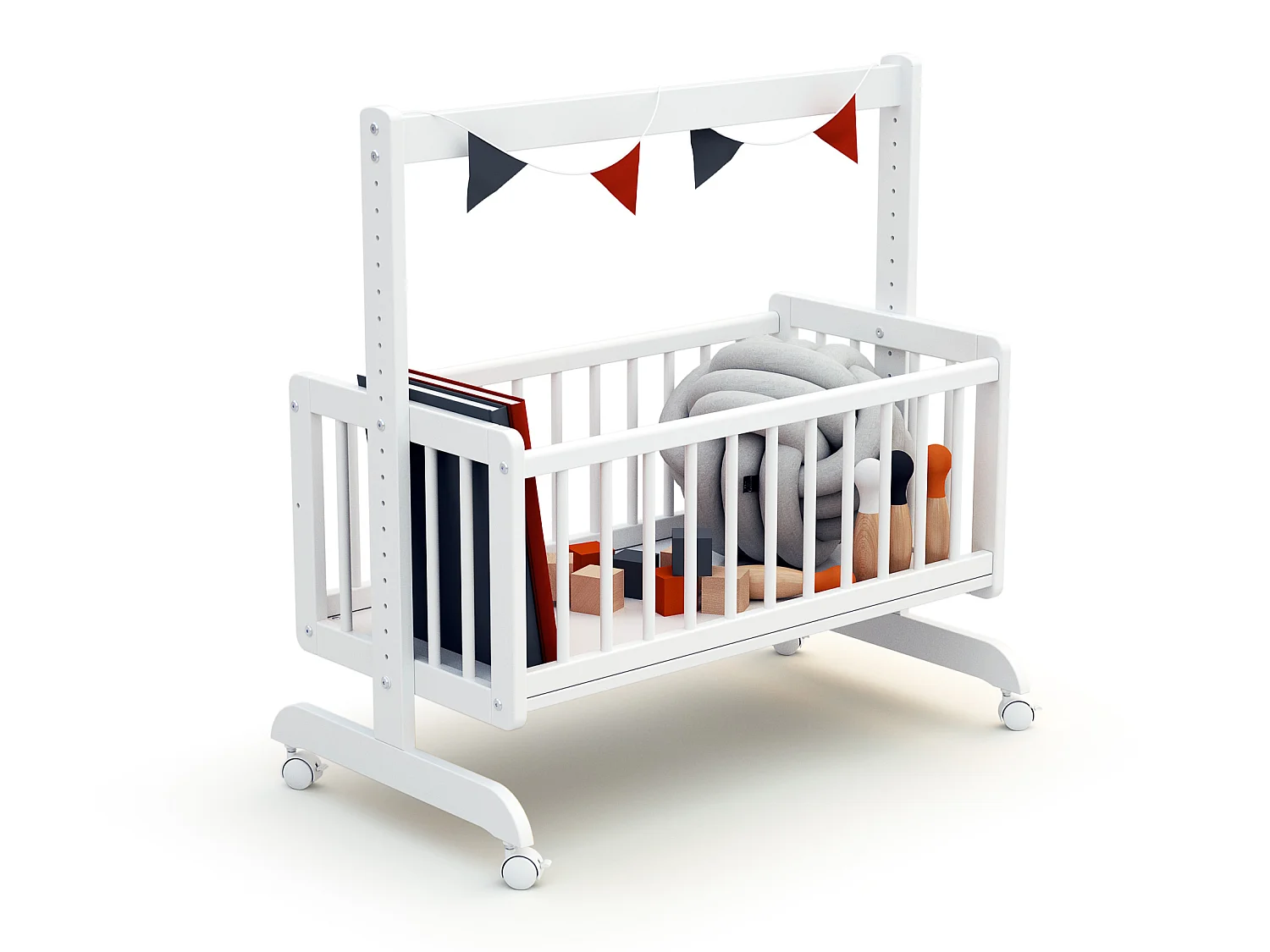 Convertible co-sleeping cradle in NINO white 40 x 80 cm