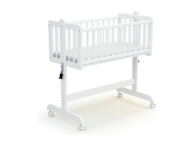 Umwandelbare Co-Sleeping-Wiege ESSENTIEL Holz Weiß 40 x 80