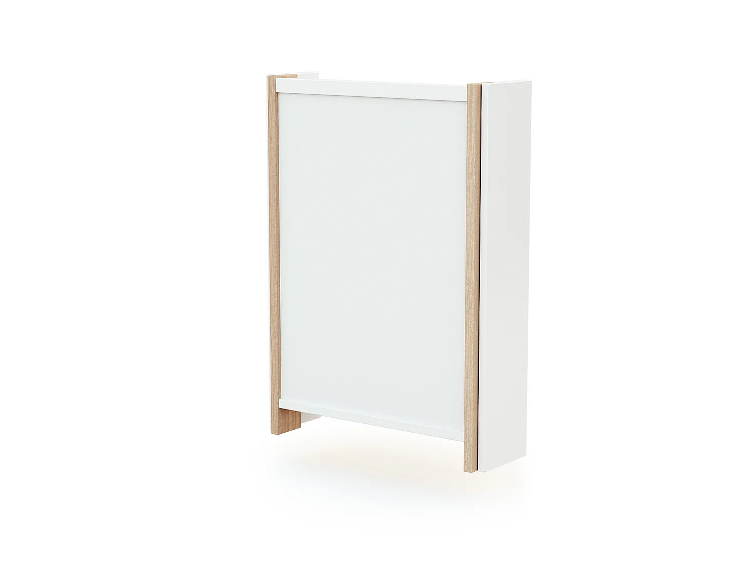 Table à langer murale rabattable en bois avec matelas EAZY Blanc et Hêtre Verni