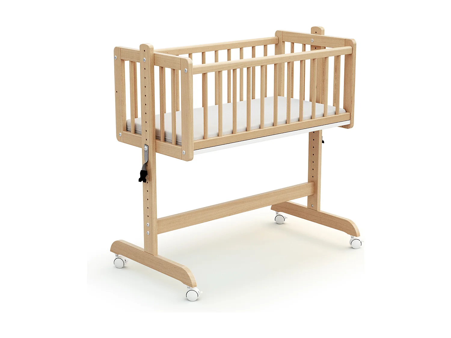 Umwandelbare Co-Sleeping-Wiege ESSENTIEL Holz Buche Lackiert 40 x 80