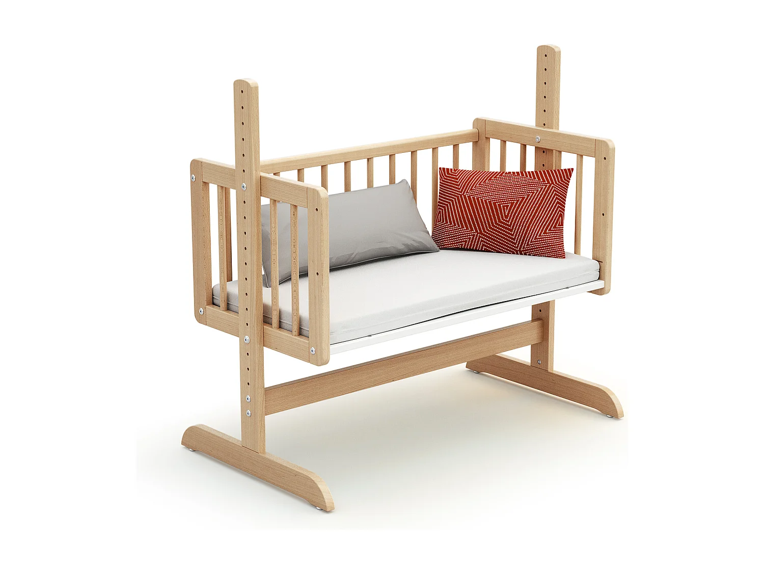 Umwandelbare Co-Sleeping-Wiege ESSENTIEL Holz Buche Lackiert 40 x 80
