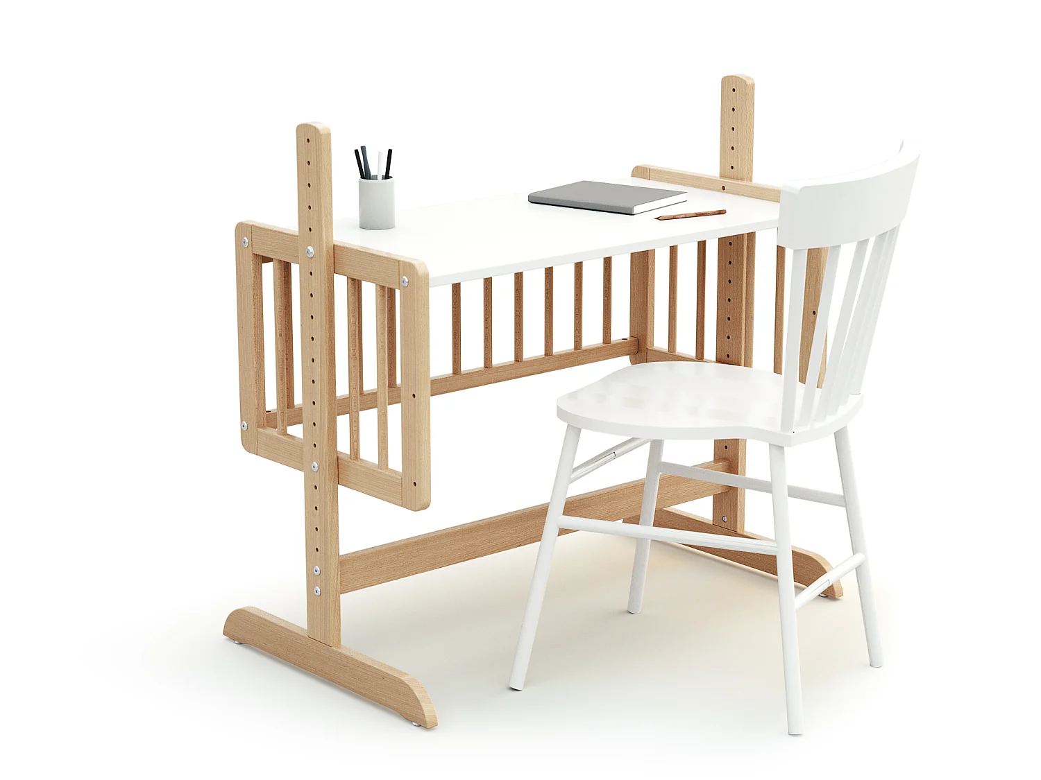 Omvormbaar wiegje voor co-sleeping NINO in hout Beuken Gelakt 40 x 80 cm