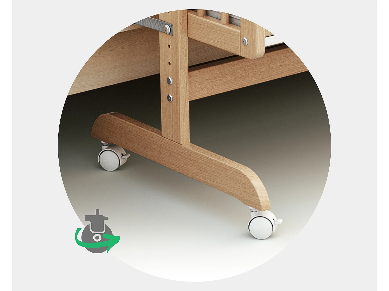 Omvormbaar wiegje voor co-sleeping NINO in hout Beuken Gelakt 40 x 80 cm