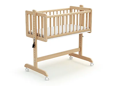 Omvormbaar wiegje voor co-sleeping NINO in hout Beuken Gelakt 40 x 80 cm