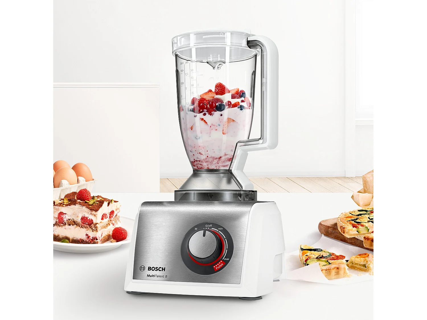 Bosch MC812S814 robot da cucina 1250 W 3,9 L Acciaio inossidabile, Bianco
