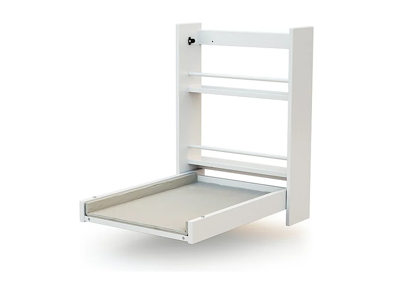 Fasciatoio pieghevole a parete/muro EAZY legno - Bianco - 78 x 56 x 78 cm