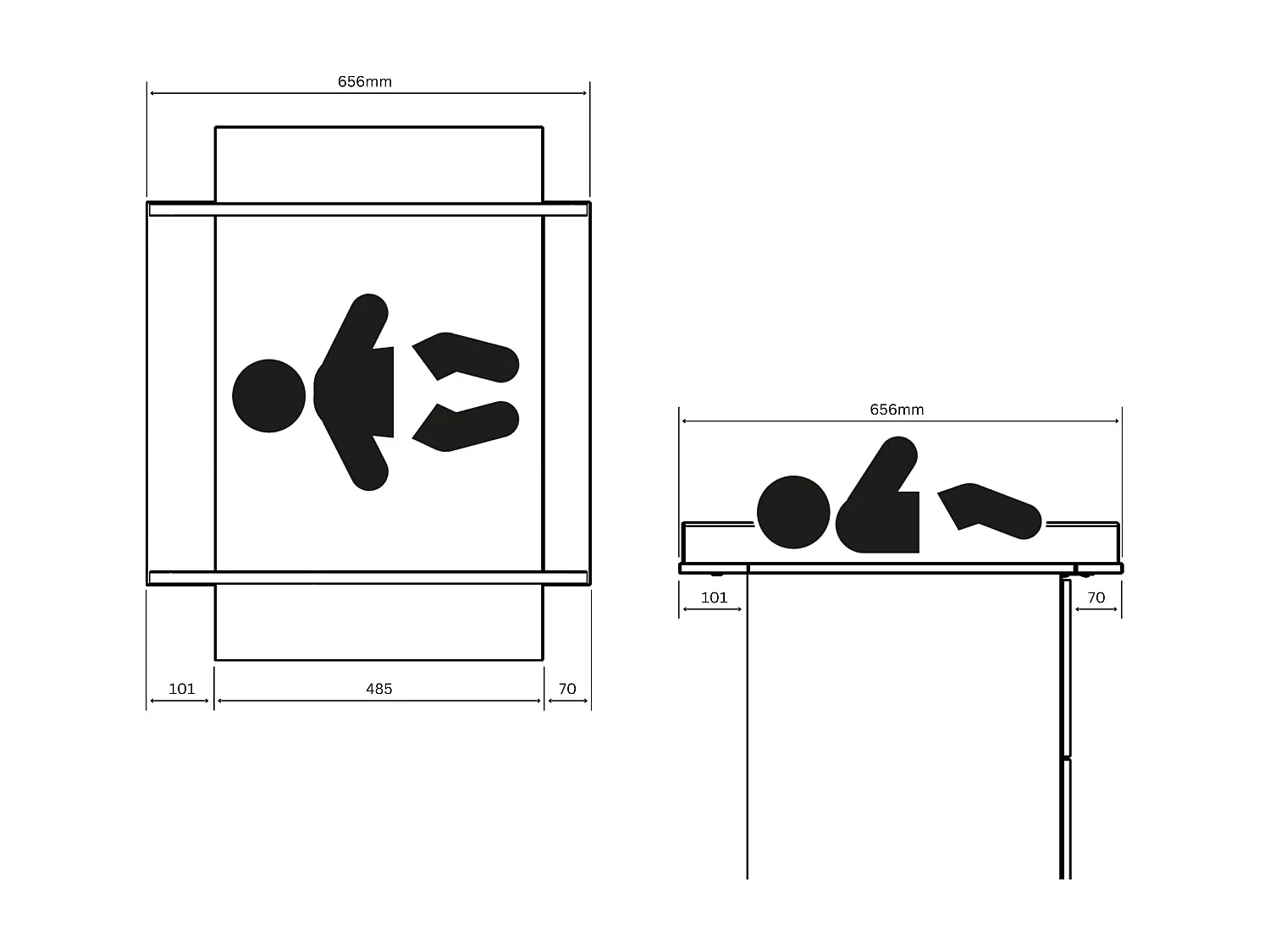 Cassettiera fasciatoio 3 cassetti legno Panda - Bianco - 79 x 65,5 x 92 cm ALBA