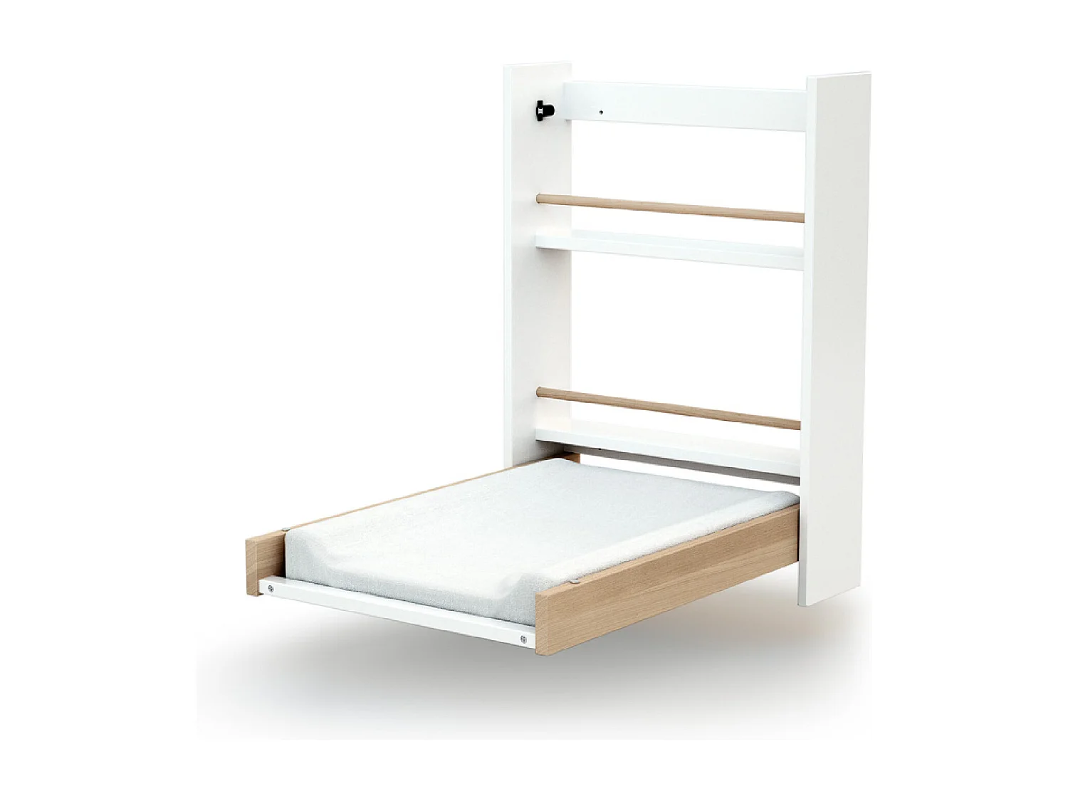 Fasciatoio pieghevole a parete/muro EAZY legno - Bianco/Faggio - 78 x 56 x 78 cm