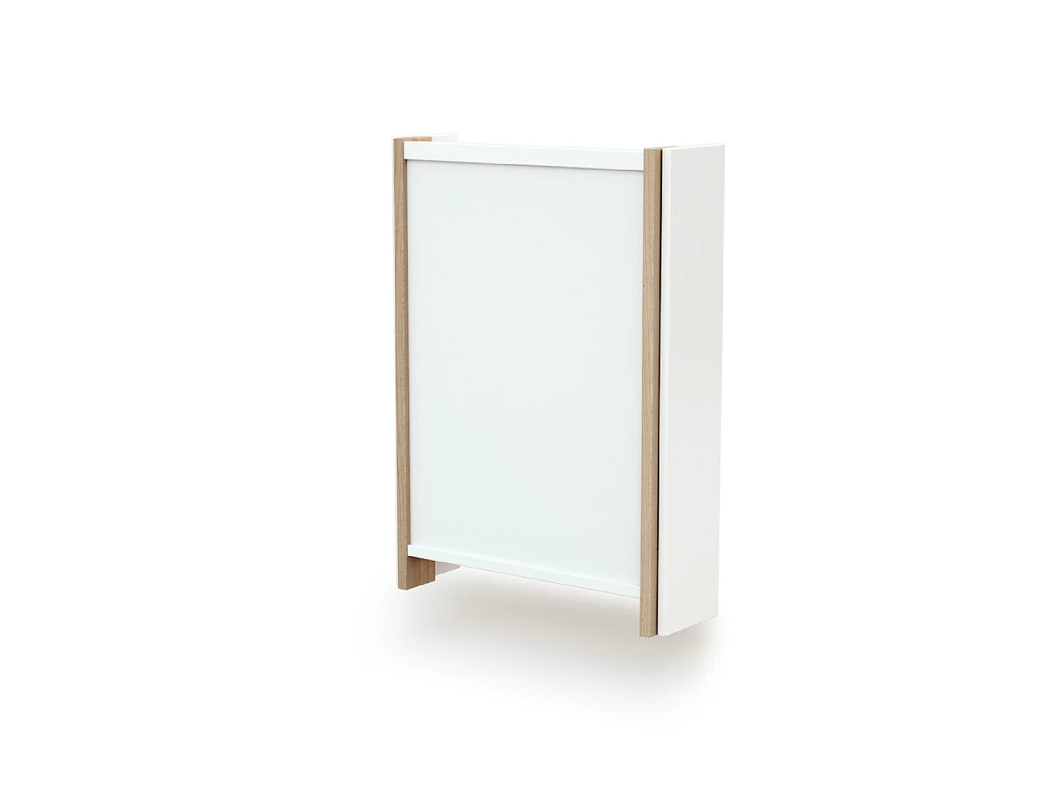Table à langer murale rabattable en bois EAZY Blanc et Hêtre Verni