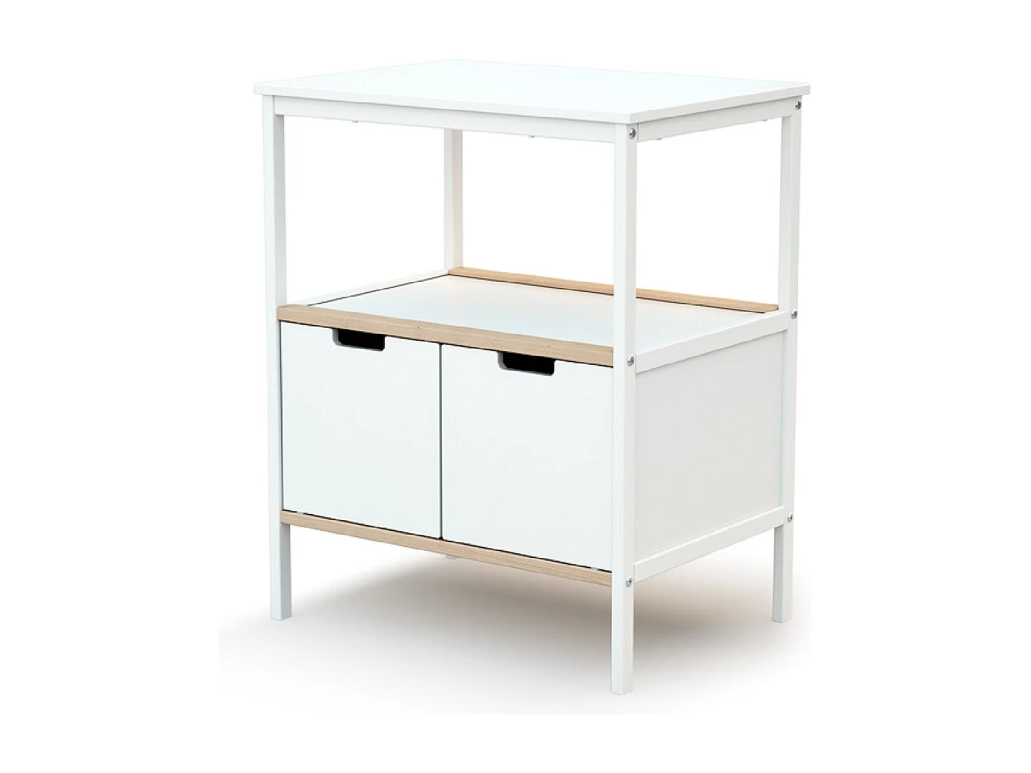 Fasciatoio 2 ante ESSENTIEL legno - Bianco/Faggio - 68 x 66 x 90,5 cm