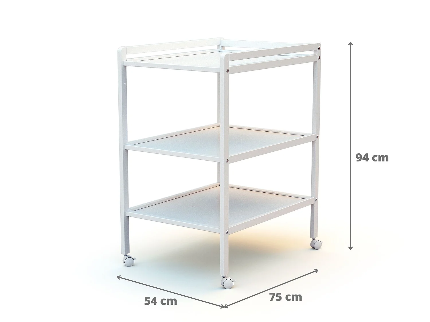 Table à langer 2 étagères en bois LILO Blanc