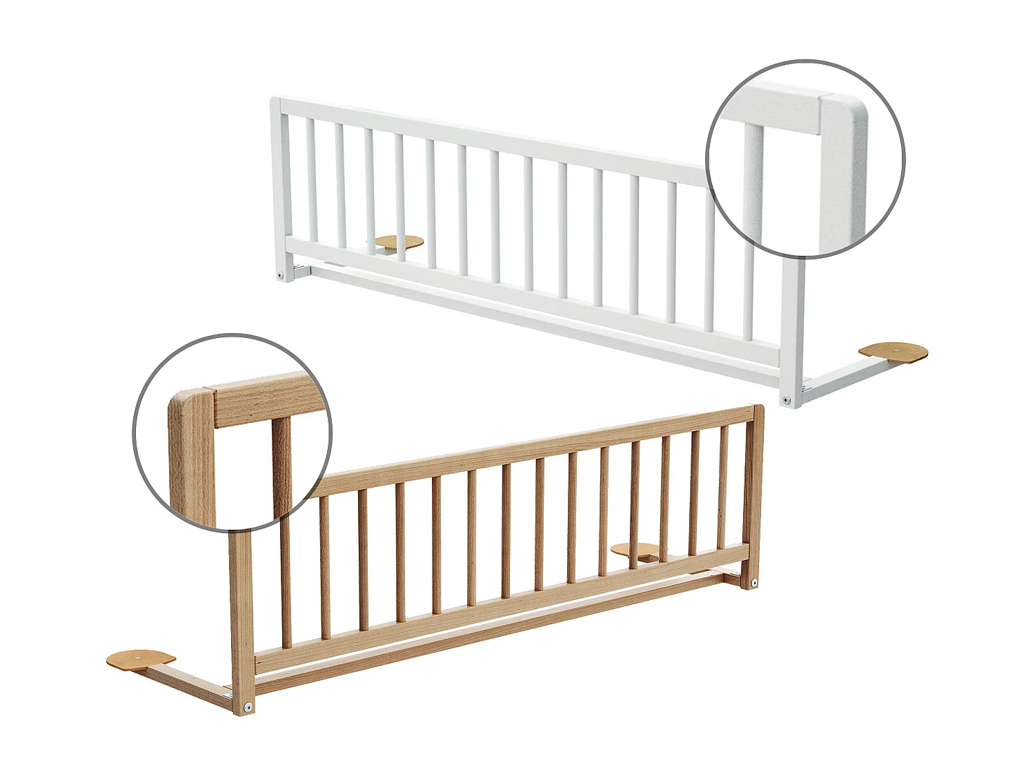 Barreira para cama de bebê ESSENTIEL madeira Branco 117 cm