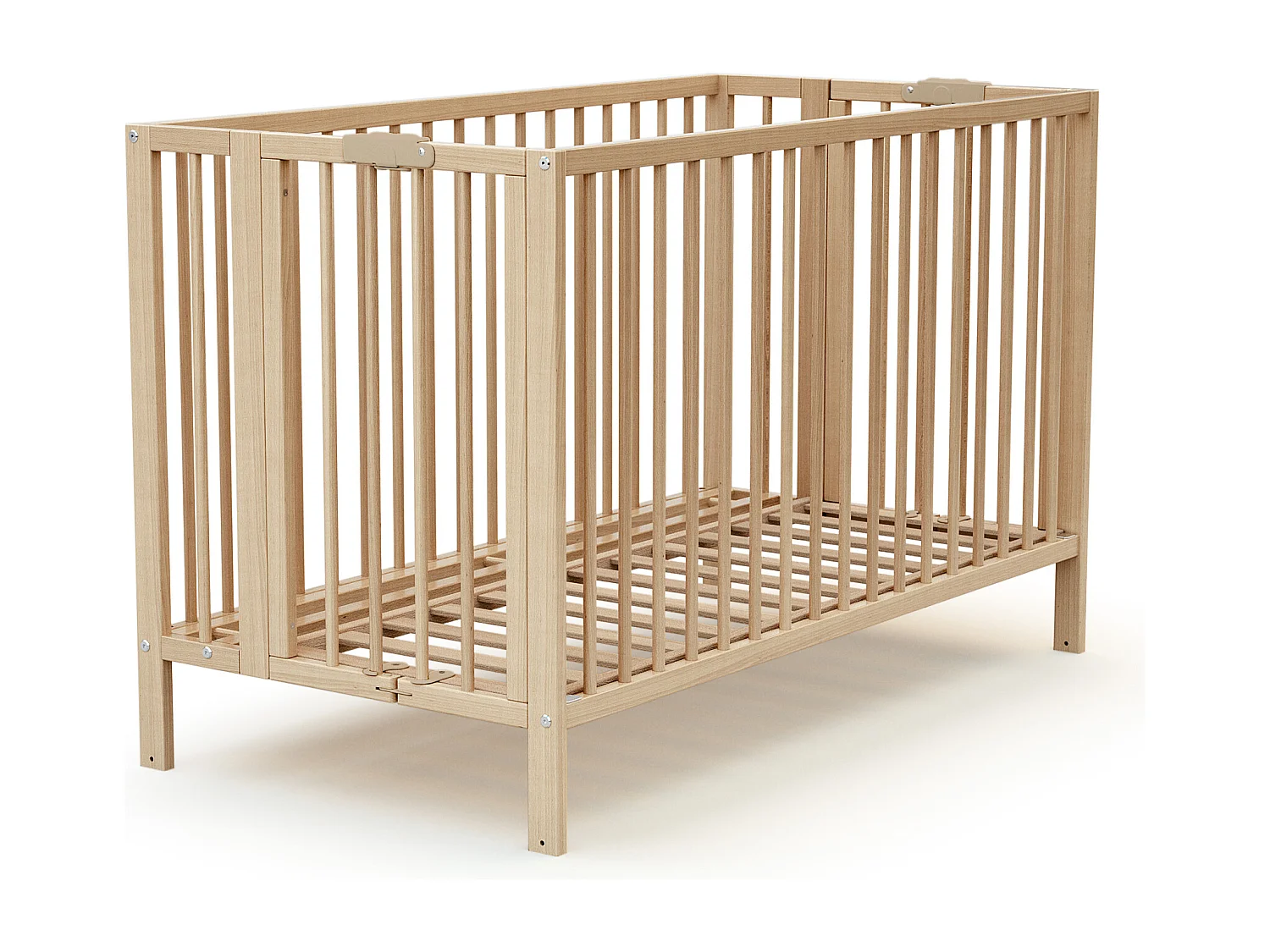 Cama de bebe dobrável FLOW de madeira Faia envernizada 60 x 120 cm