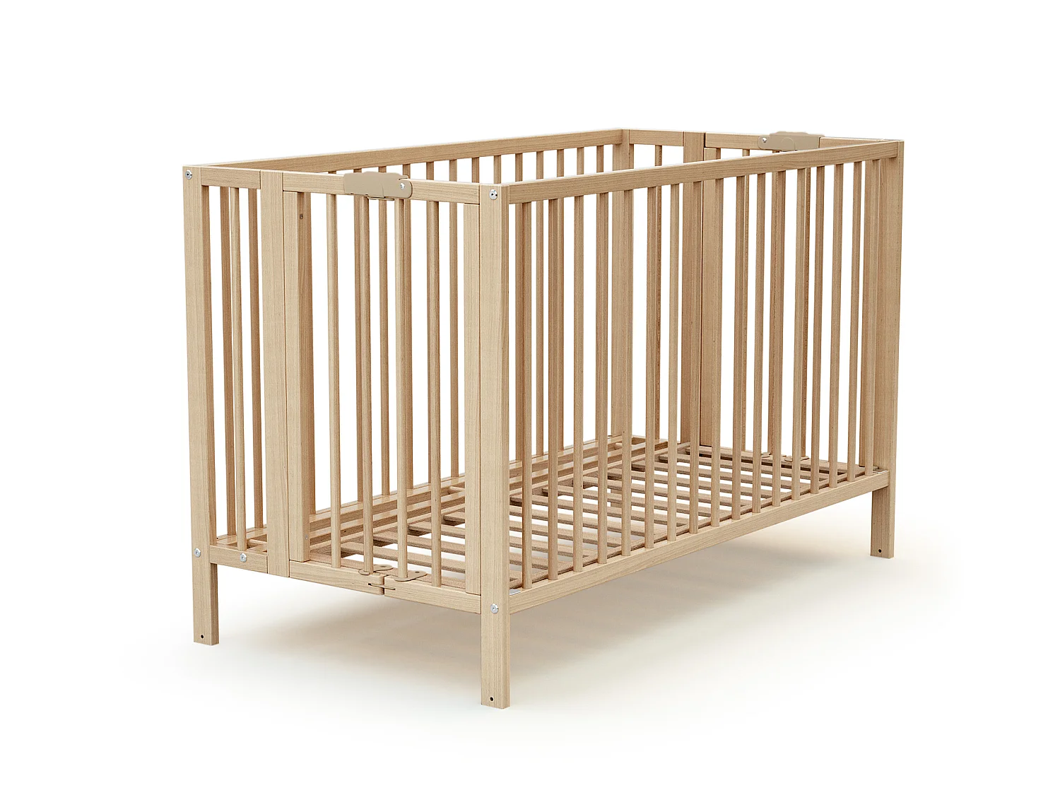 Cama de bebe dobrável FLOW de madeira Faia envernizada 60 x 120 cm