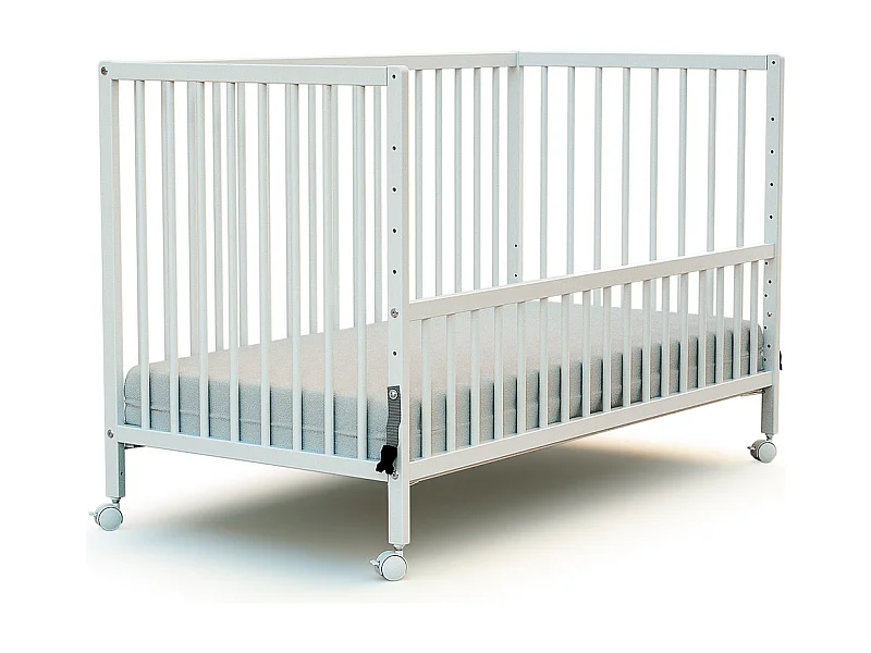 Lit bébé cododo en bois avec roulettes Blanc 60 x 120 cm LIO
