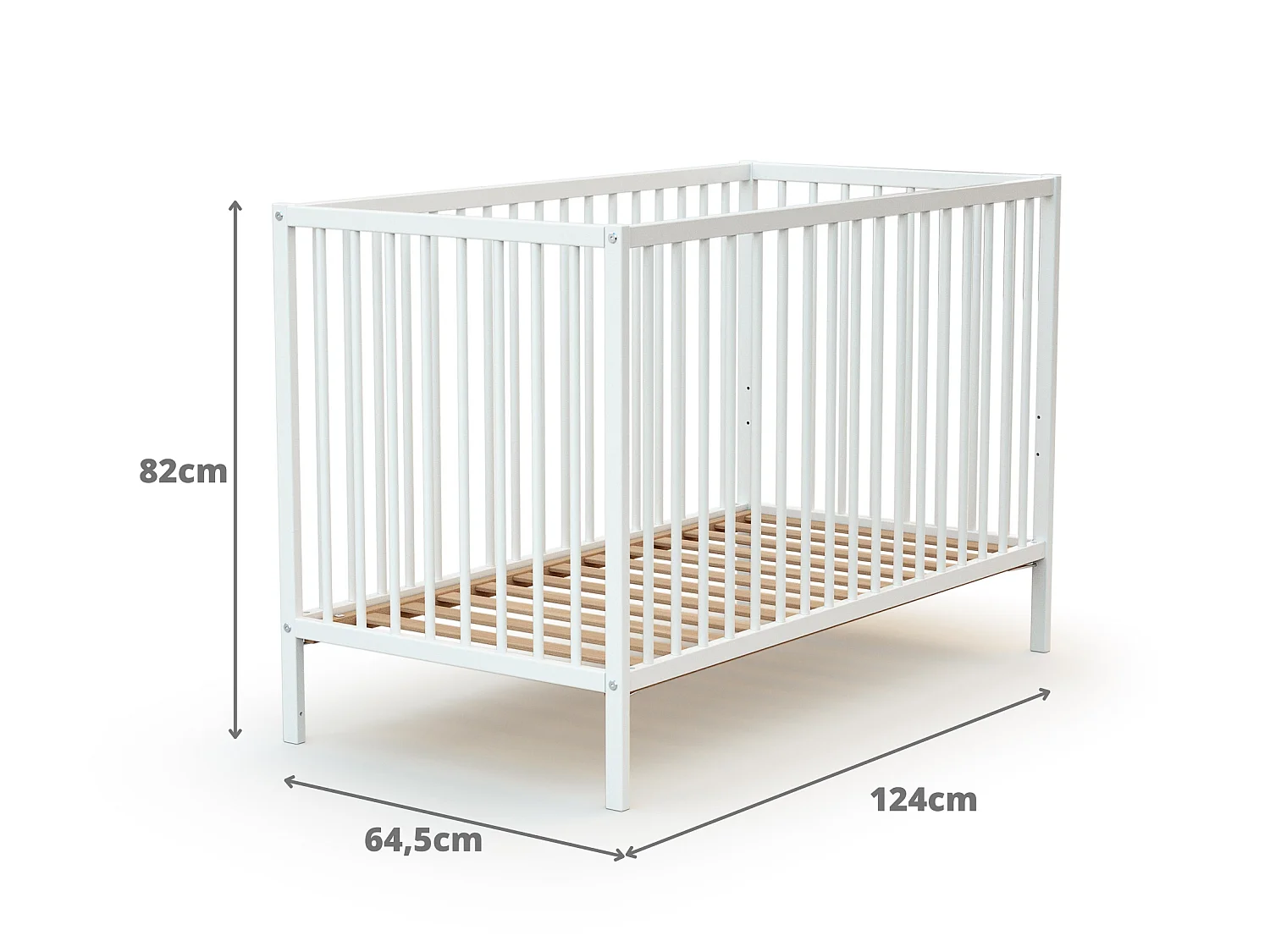 Cama de bebe de madeira Branco 60 x 120 cm ONE
