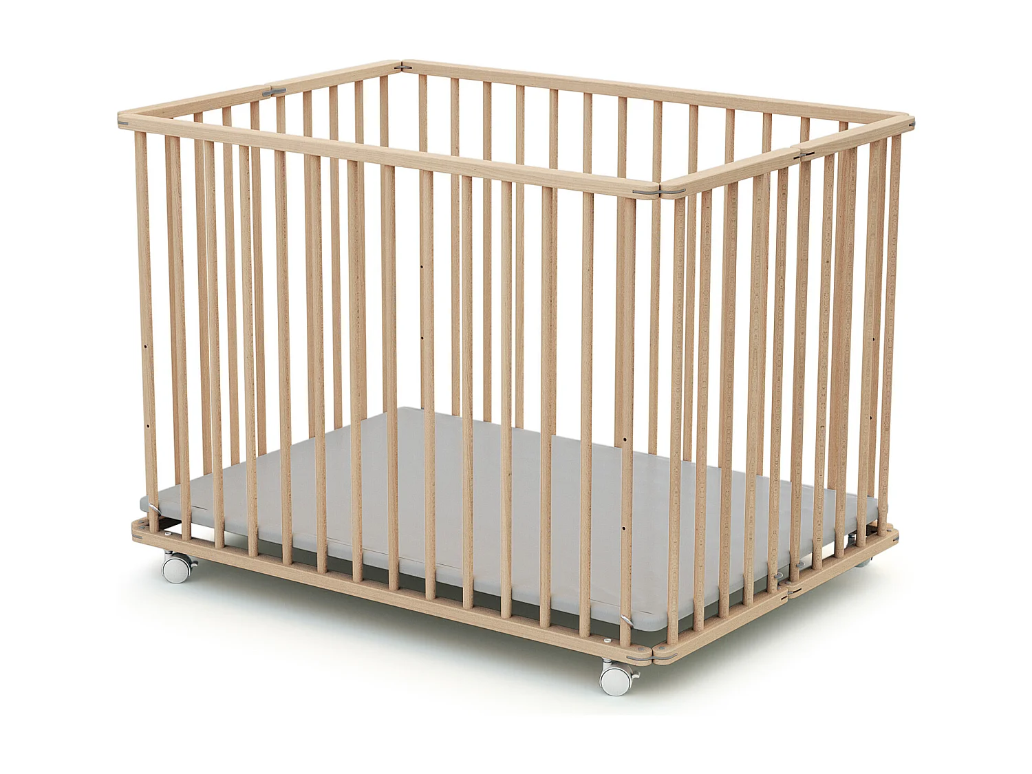 Houten opvouwbare kinderbox in hout Beuken onbewerkt 70 x 100 cm