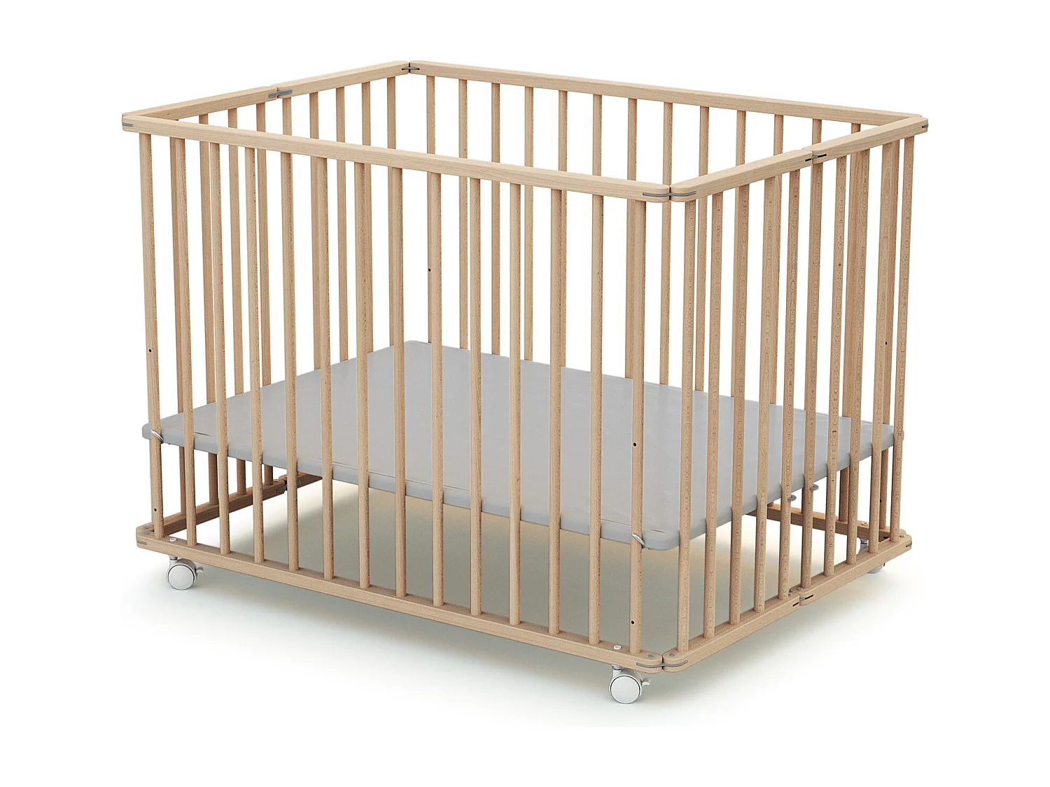 Houten opvouwbare kinderbox in hout Beuken onbewerkt 70 x 100 cm