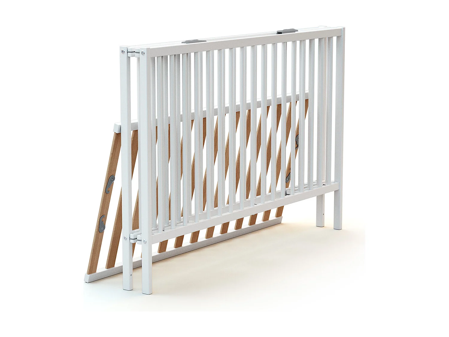 Cama de bebe dobrável de madeira Branco 60 x 120 cm FLEX