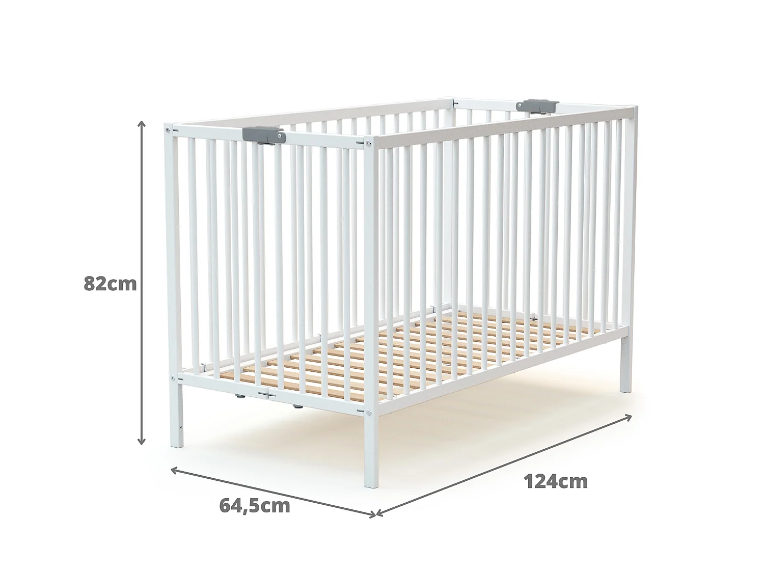 Cama de bebe dobrável de madeira Branco 60 x 120 cm FLEX