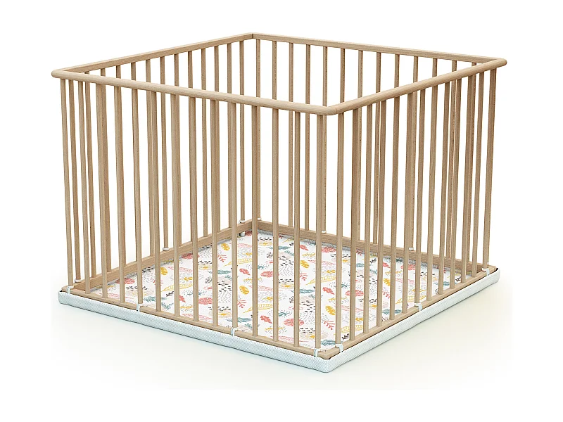 Houten kinderbox in hout Beuken onbewerkt 100 x 100 cm