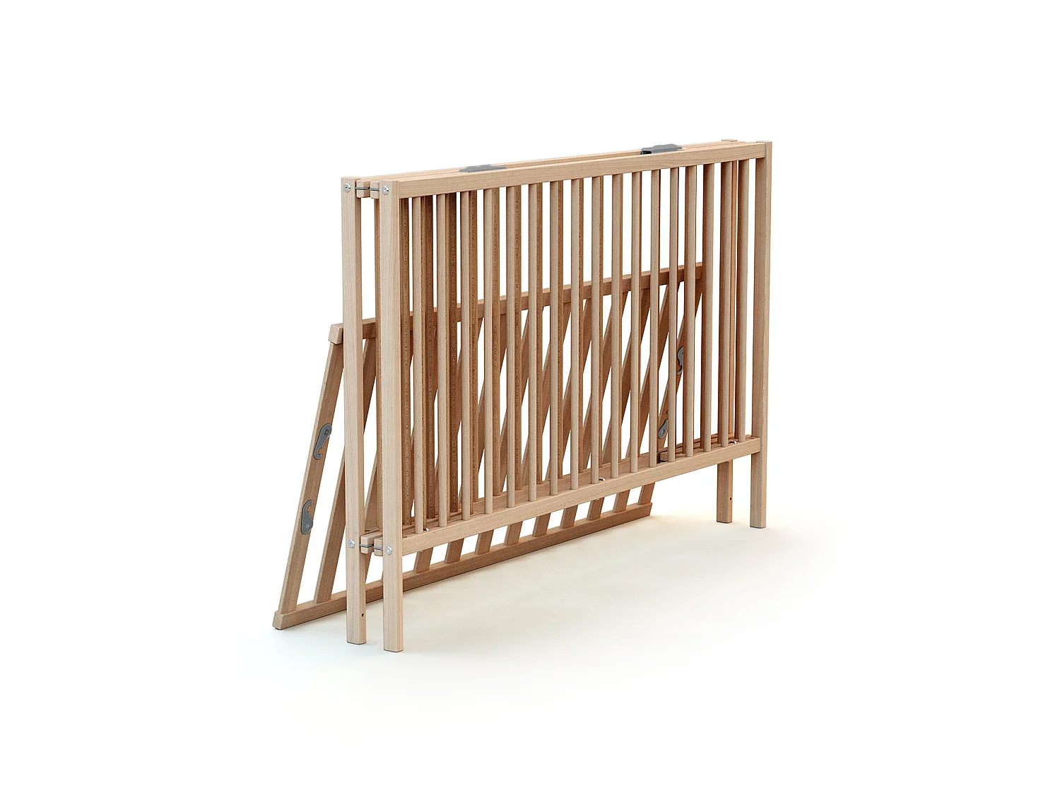 Cama de bebe dobrável de madeira Faia em bruto 60 x 120 cm FLEX