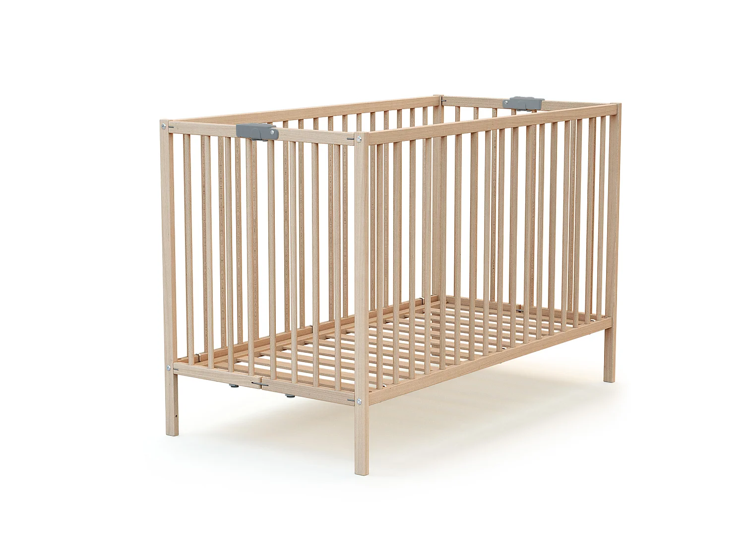 Cama de bebe dobrável de madeira Faia em bruto 60 x 120 cm FLEX