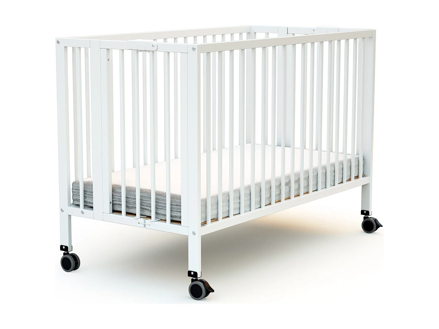 Cama de bebe dobrável ESSENTIEL de madeira Branco 60 x 120 cm