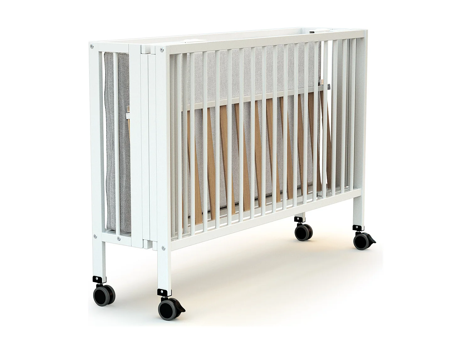 Cama de bebe dobrável ESSENTIEL de madeira Branco 60 x 120 cm