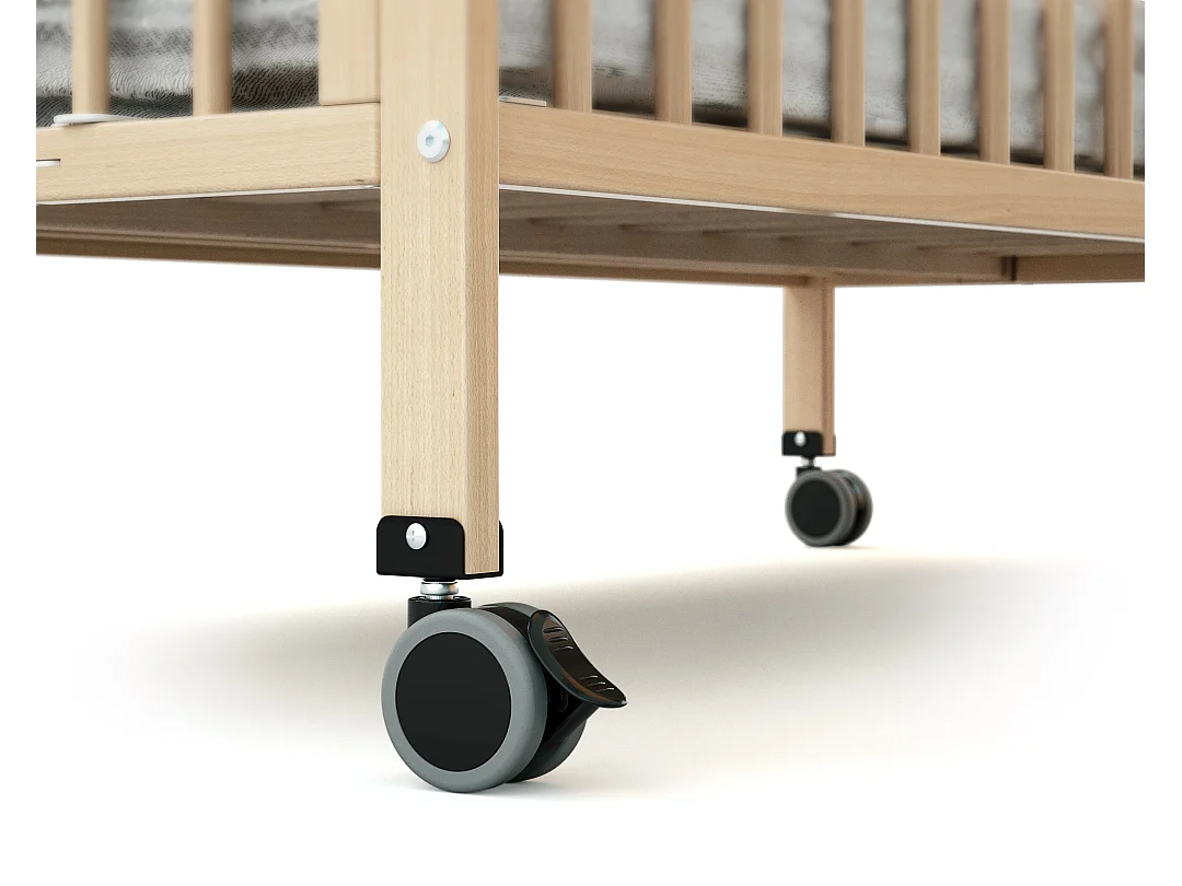 Cama de bebe dobrável ESSENTIEL de madeira Branco 60 x 120 cm