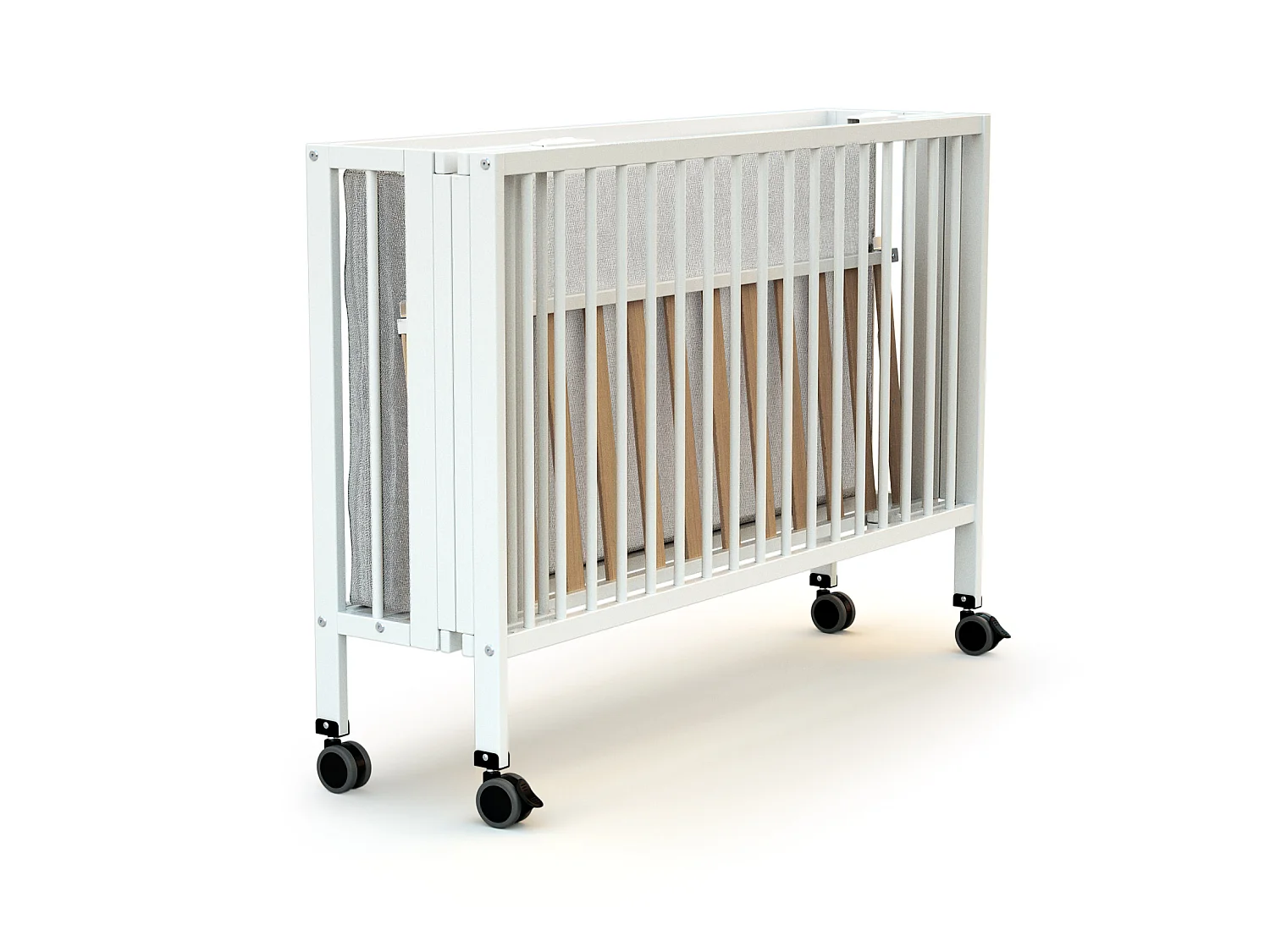 Cama de bebe dobrável FLOW de madeira Branco 60 x 120 cm