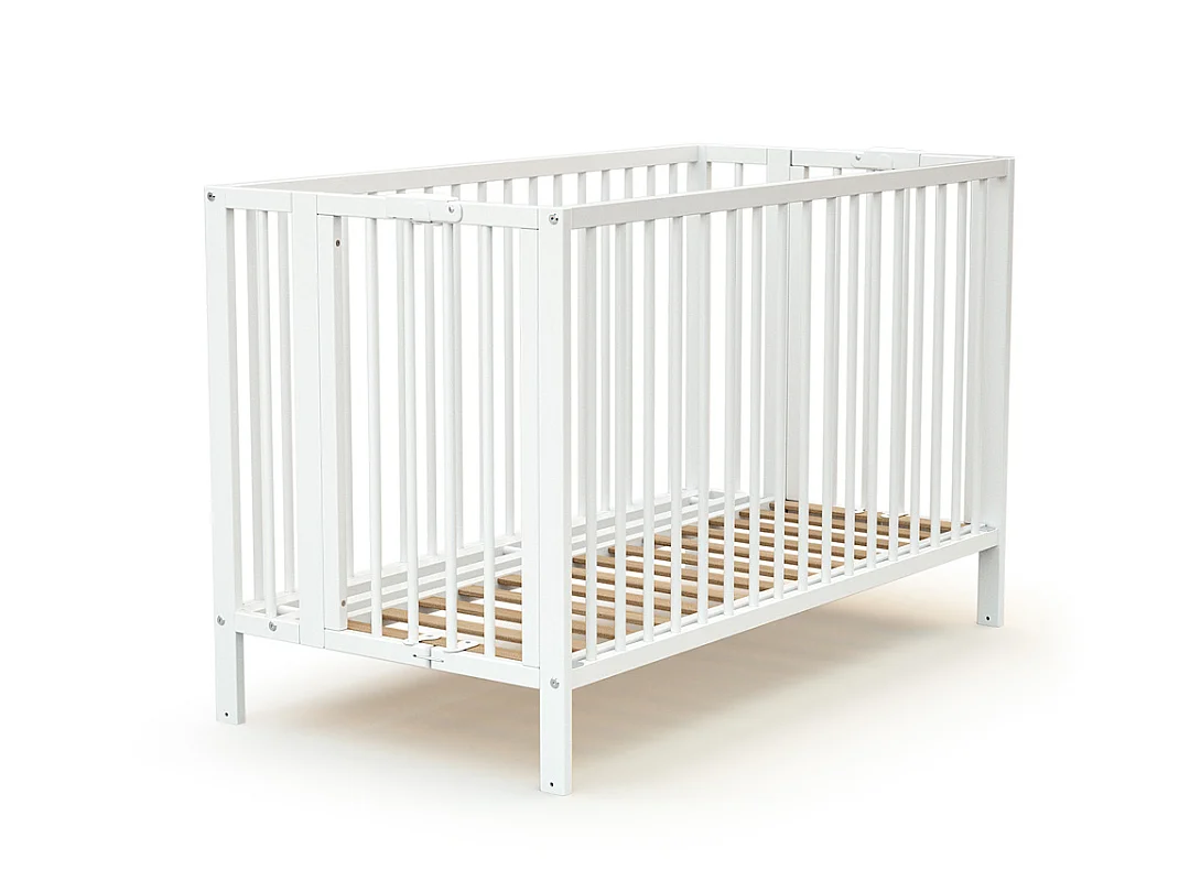 Cama de bebe dobrável FLOW de madeira Branco 60 x 120 cm