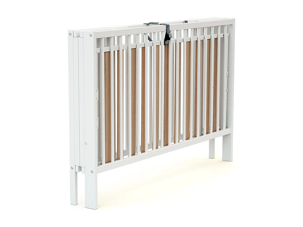 Cama de bebe dobrável ESSENTIEL de madeira Branco 60 x 120 cm