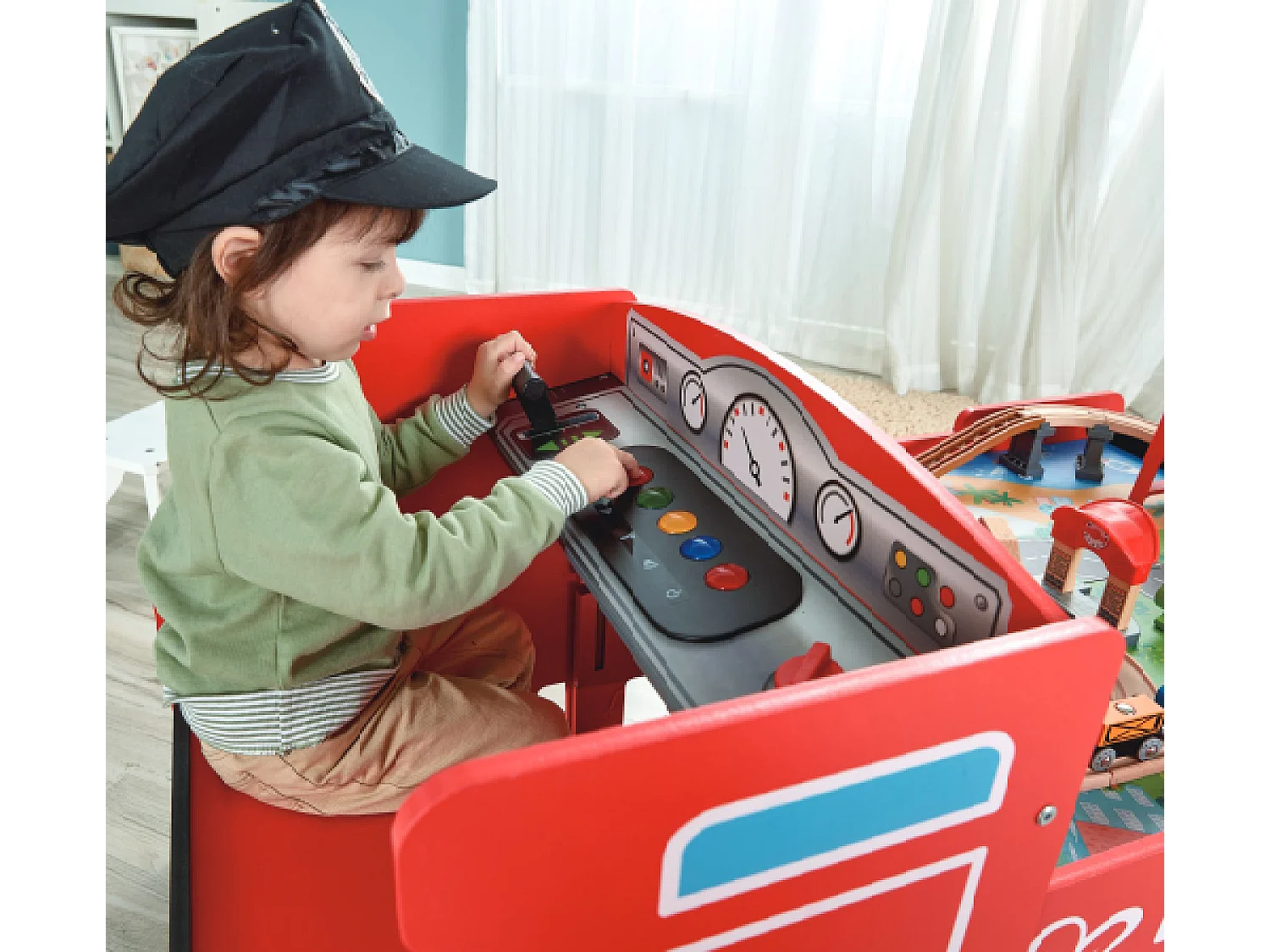 Mesa de tren locomotora - 122,8 x 63,8 x 59 cm - A partir de 3 años