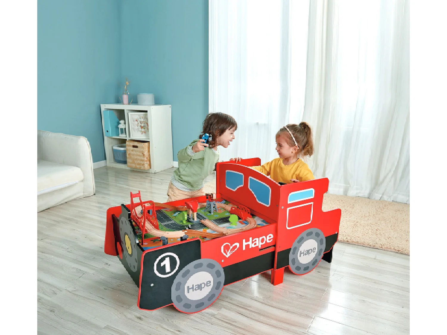 Mesa de tren locomotora - 122,8 x 63,8 x 59 cm - A partir de 3 años