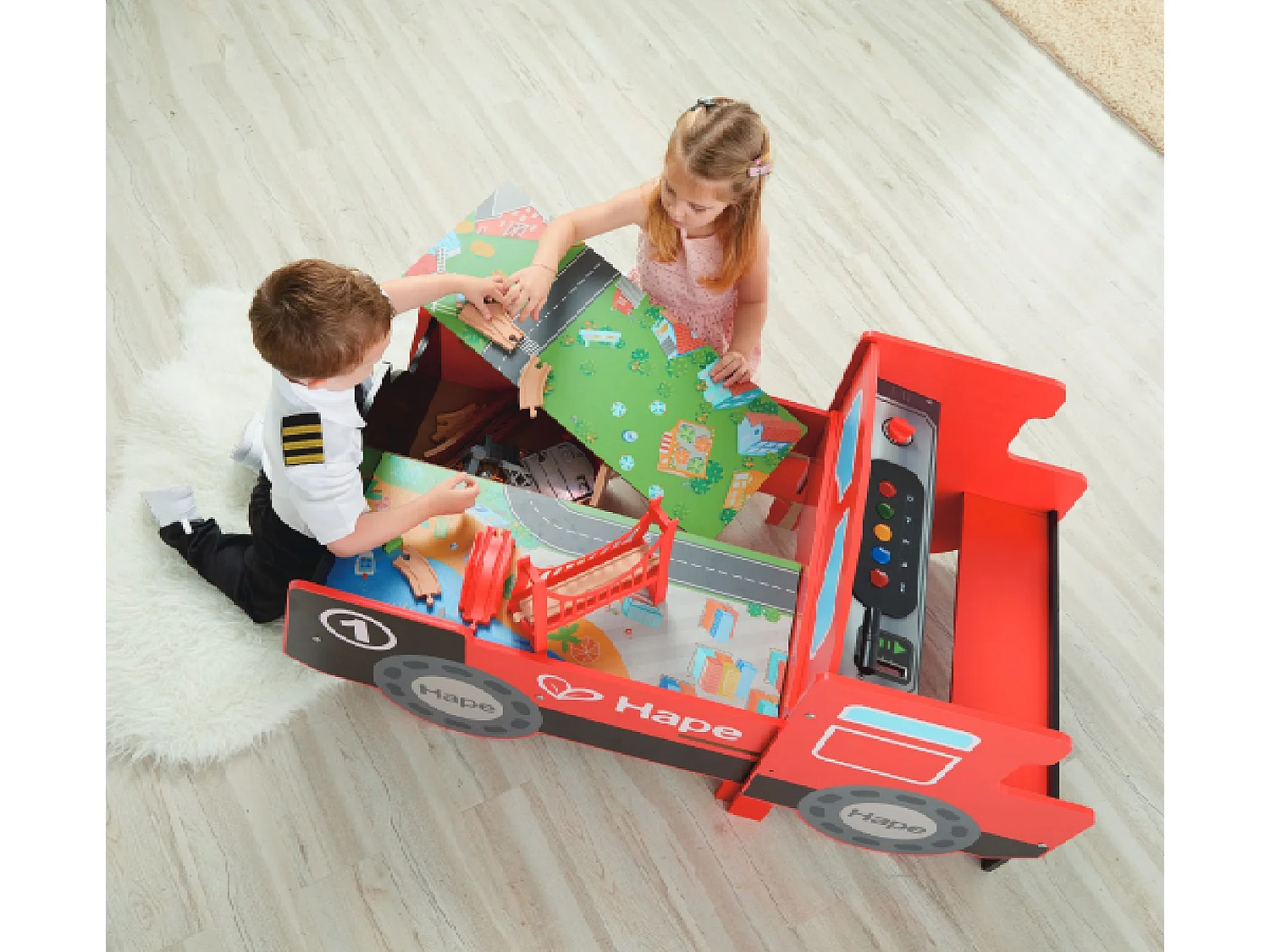 Mesa de tren locomotora - 122,8 x 63,8 x 59 cm - A partir de 3 años