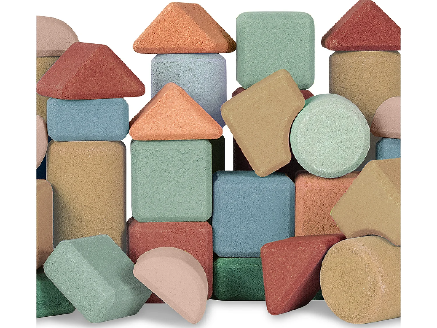 Caja de bloques de construcción de corcho - 40 piezas