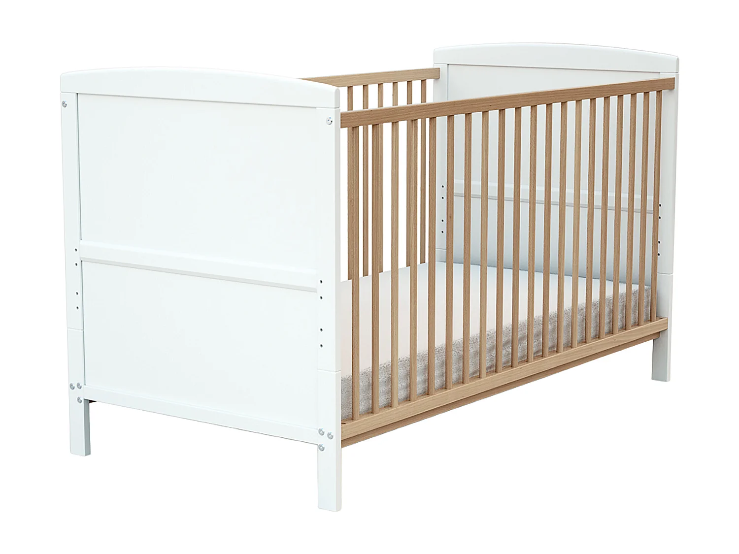 Cama de bebe convertível ESSENTIEL de madeira Branco e Faia 70 x 140 cm