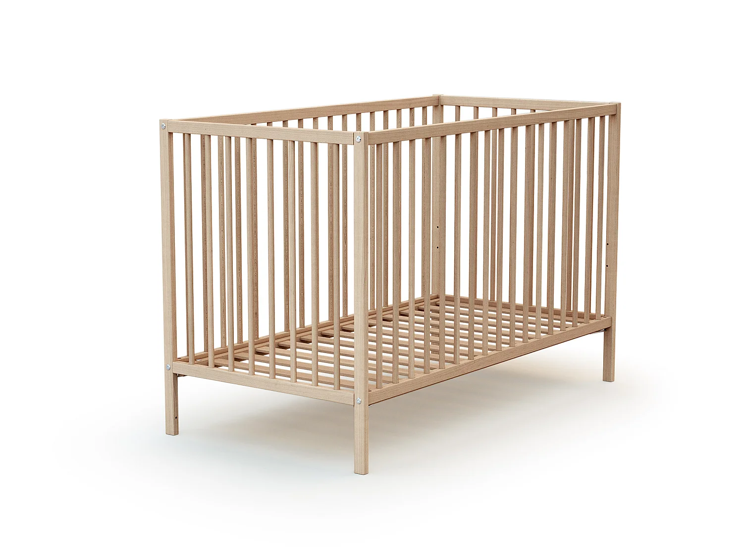 Cama de bebe de madeira Faia em bruto 60 x 120 cm ONE