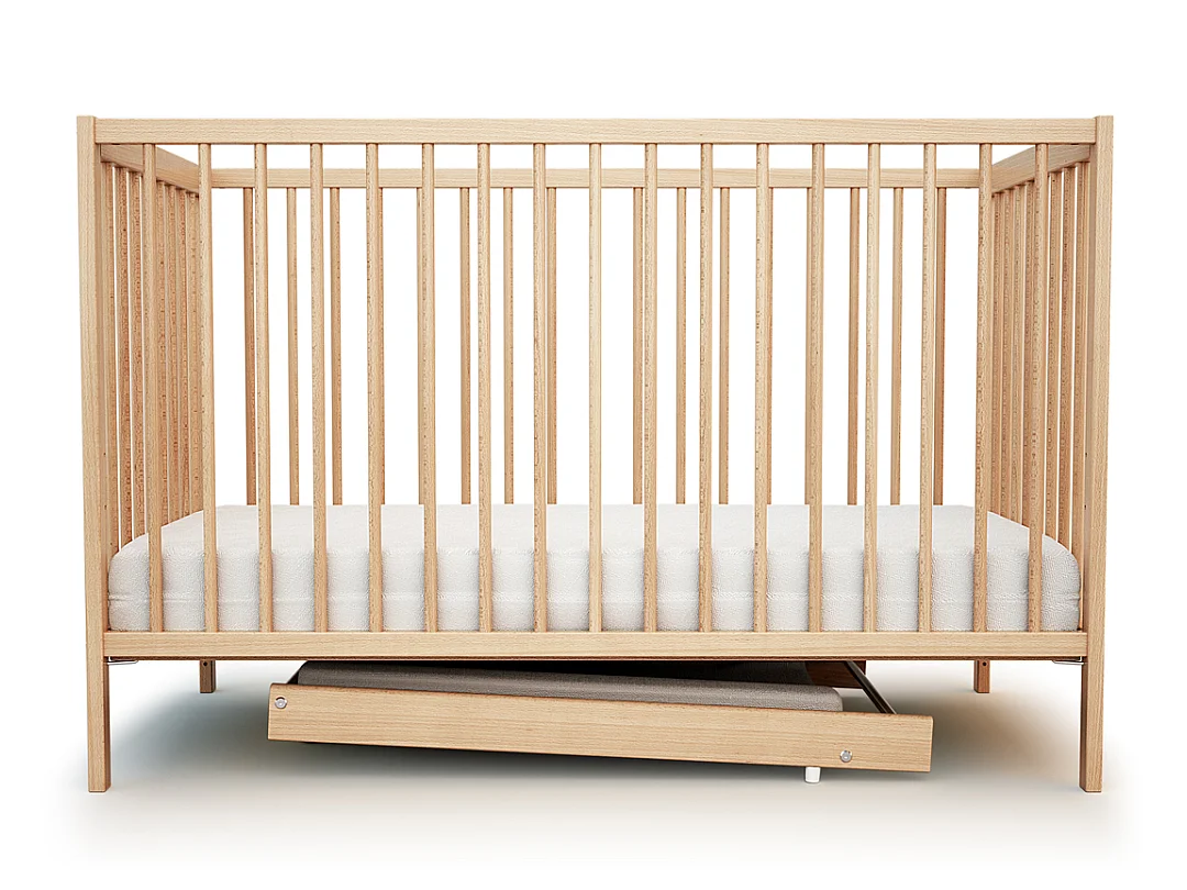 Abnehmbare Wickelauflage für Babybett MONA Holz Buche Lackiert