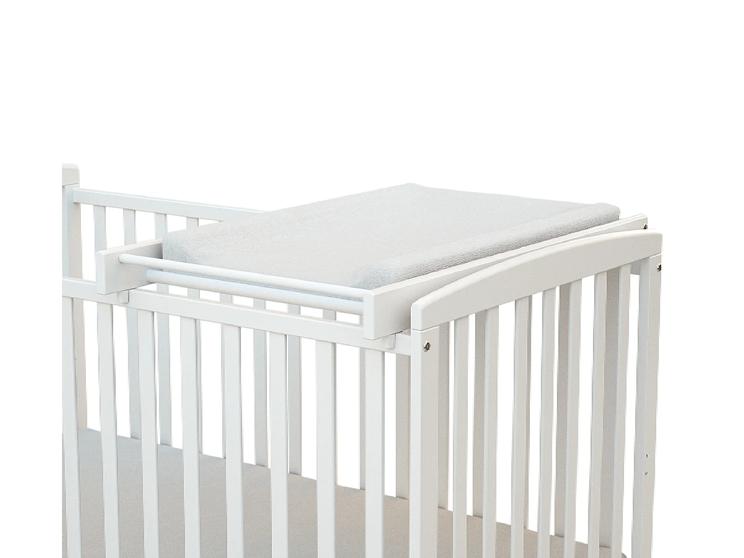 Abnehmbare Wickelauflage für Babybett MONA Holz Weiß