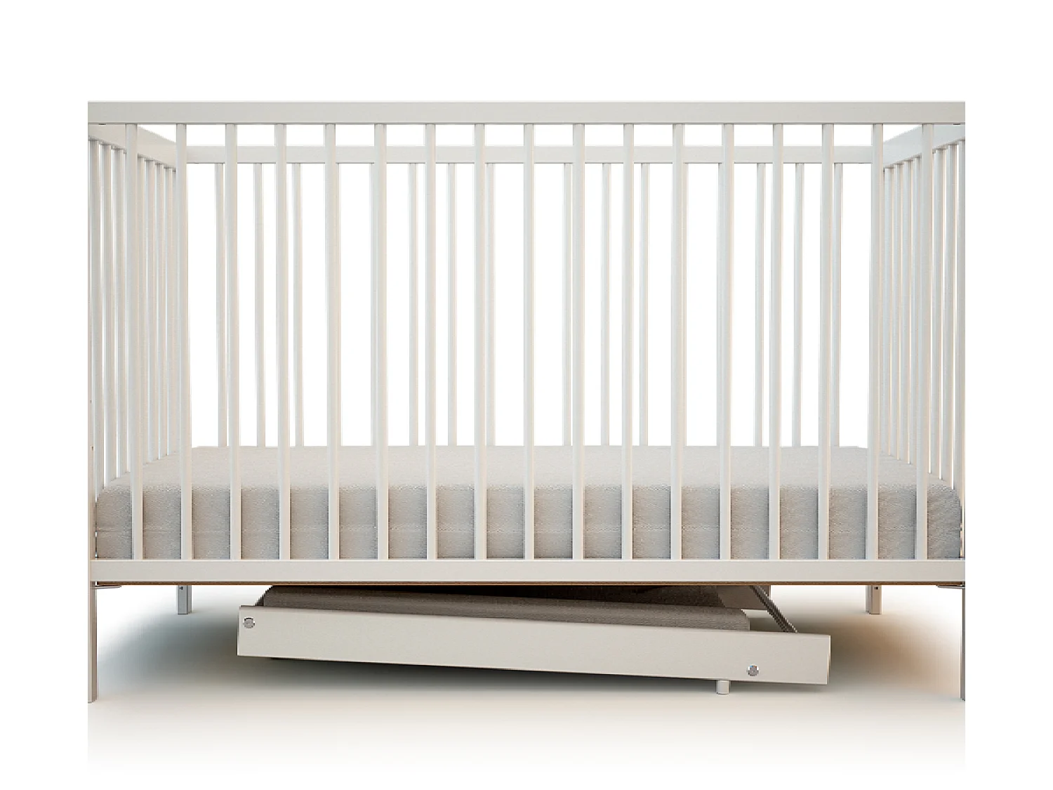 Abnehmbare Wickelauflage für Babybett MONA Holz Weiß