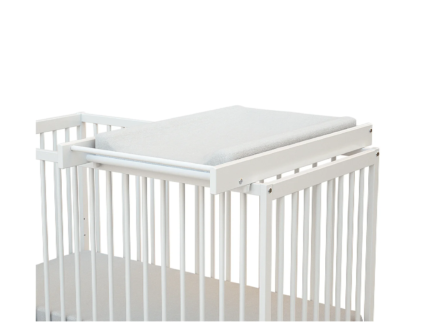 Abnehmbare Wickelauflage für Babybett MONA Holz Weiß