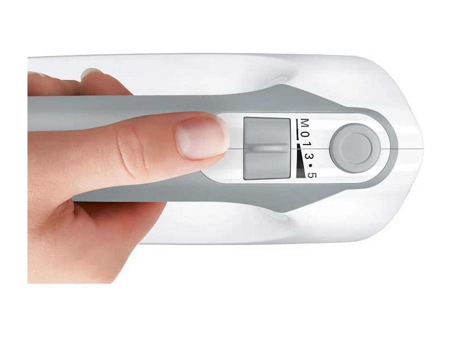 Batteur ErgoMixx 450 W - BOSCH MFQ36400 blanc/gris - 5 vitesses+turbo - 2 fouets inox - 2 crochets pétrisseurs inox -