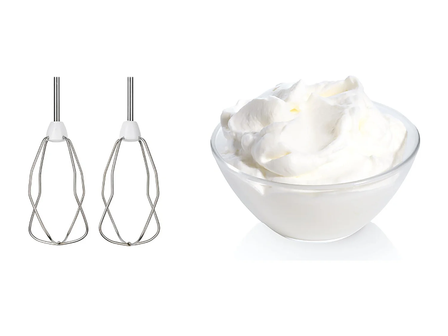 Batteur ErgoMixx 450 W - BOSCH MFQ36400 blanc/gris - 5 vitesses+turbo - 2 fouets inox - 2 crochets pétrisseurs inox -